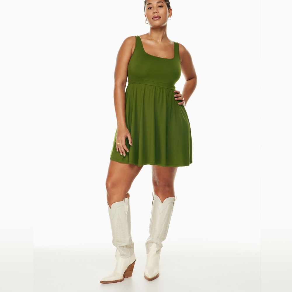 Wilfred Bonsai Green Market Dress Mini Aritzia